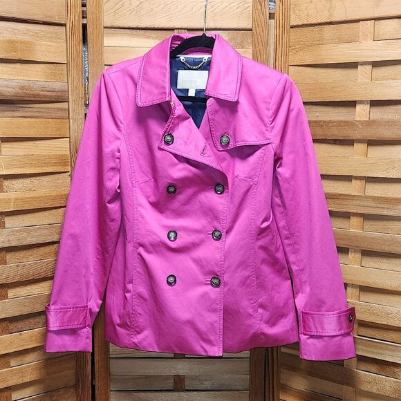 Banana Republic Raspberry Pea coat Peacoat Women S Jacket Cotton Polyester - Picture 1 of 9
